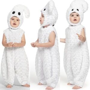 Spooktacular Creations Kids Halloween Ghost Costume White Hooded — 3-4Toddler